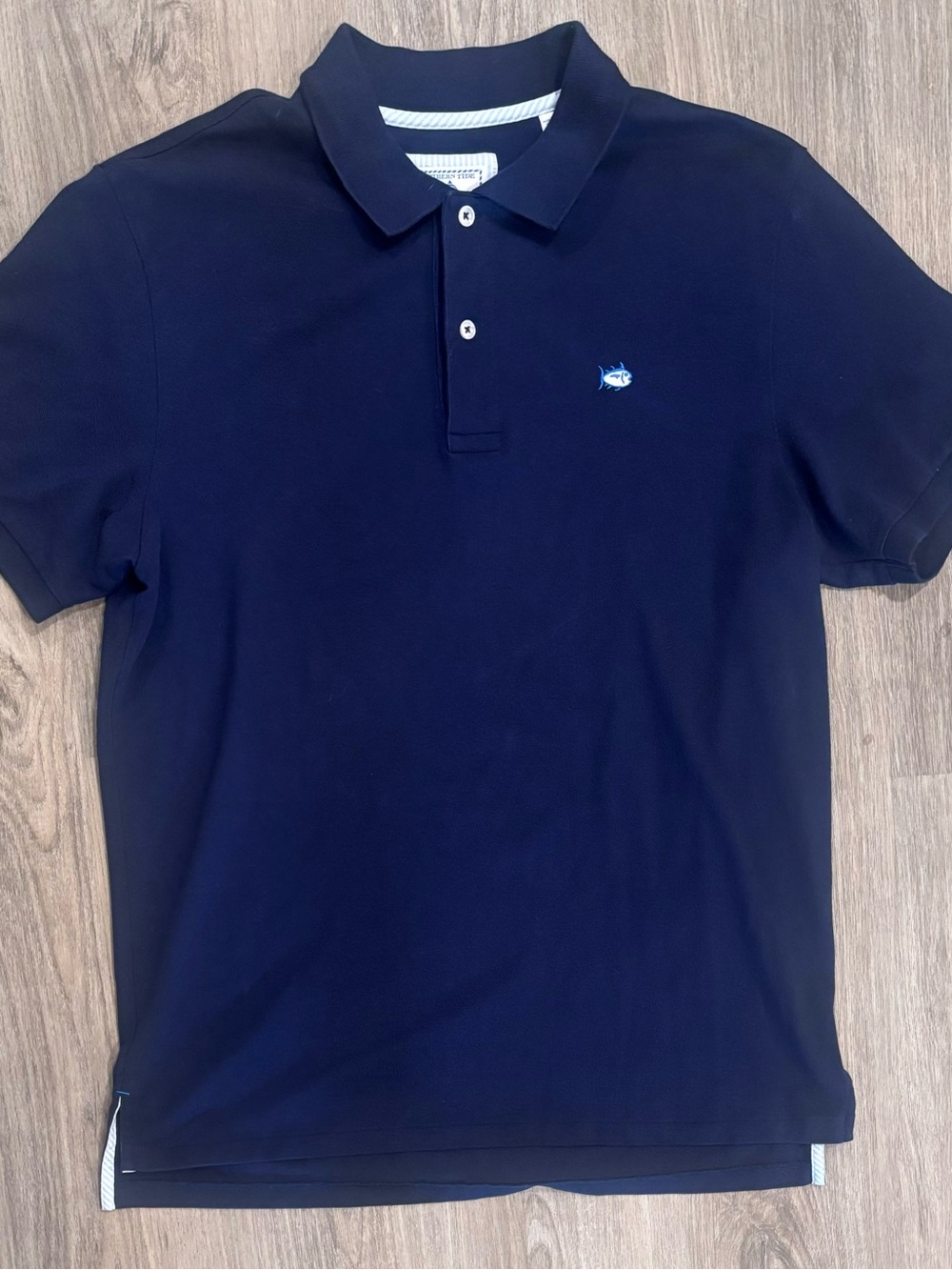 Southern Tide Skipjack Men's L Navy Solid Golf Polo Short Sleeve Stretch Logo